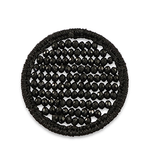 Gehaakte hangers met facet kraaltjes 35mm Black