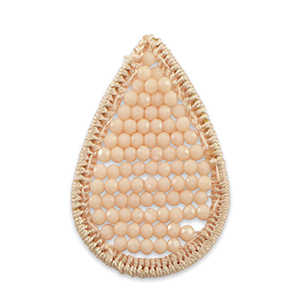 Gehaakte hangers met facet kraaltjes drop Peachy rose