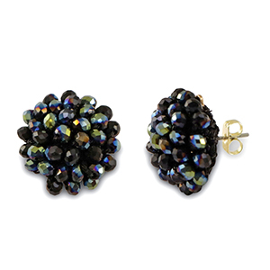 Oorbellen van facet met oogje Midnight blue AB