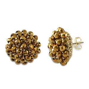 Oorbellen van facet met oogje Gold