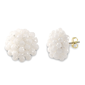 Oorbellen van facet met oogje White