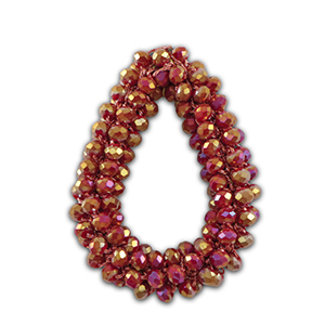 Hangers van facet drop Sienna red AB