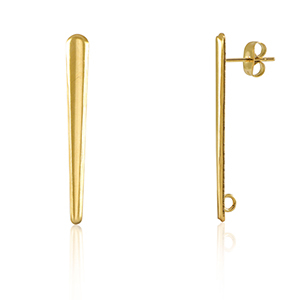 Benodigdheden van Stainless steel Roestvrij staal (RVS) oorbellen / oorsteker oval met oogje Gold