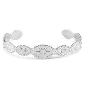 Armbanden van Stainless steel Roestvrij staal (RVS) bangle sun Silver