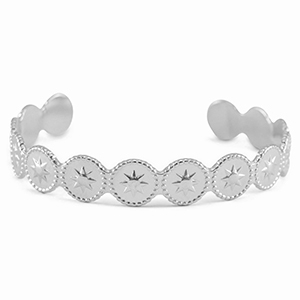 Armbanden van Stainless steel Roestvrij staal (RVS) bangle star Silver