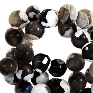 Natuursteen kralen chalcedoon (agaat, kwarts) 8mm Nature colours beige brown