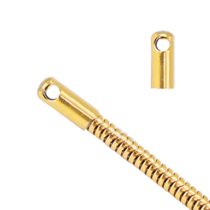 Benodigdheden van Stainless steel Roestvrij staal (RVS) eindkap voor jasseron snake &Oslash;2.5mm Goud