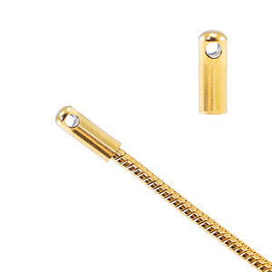 Benodigdheden van Stainless steel Roestvrij staal (RVS) eindkap voor jasseron snake &Oslash;1.7mm Goud