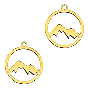 Bedels van Stainless steel Roestvrij staal (RVS) mountain Gold