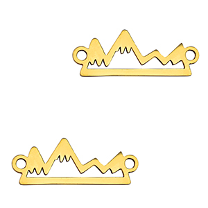 Bedels van Stainless steel Roestvrij staal (RVS) tussenstuk mountain Gold