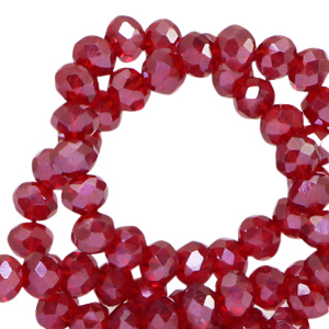 Facet kralen top quality disc 6x4mm Raisin torte red-amber coating