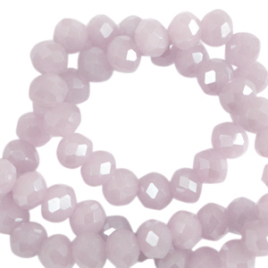 Facet kralen top quality disc 4x3mm Lavender fog-pearl shine coating