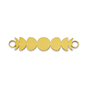 Bedels van Stainless steel Roestvrij staal (RVS) tussenstuk La Luna moon phase Gold