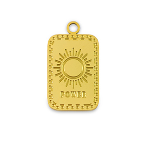 Bedels van Stainless steel Roestvrij staal (RVS) La Luna 'Power' Gold