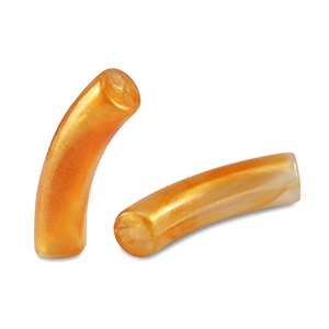 Acryl kralen tube shiny Golden orange