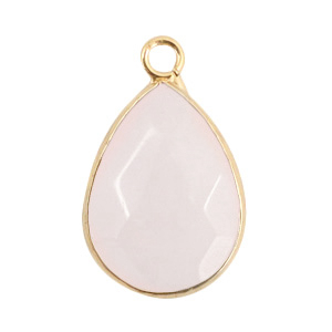 Hangers van natuursteen druppel Icy white-gold