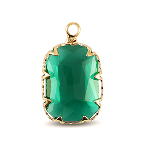 Hanger van Crystal Glass rectangle Classic green-gold
