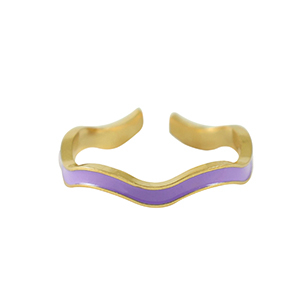 Ringen van Stainless steel Roestvrij staal (RVS) Gold-purple