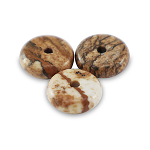 Rondellen natuursteen kralen dalmatian stone 6mm Desert brown