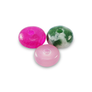 Rondellen natuursteen kralen mix 4mm Multicolour pink green