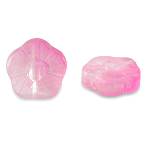 Glas kralen flower Pink