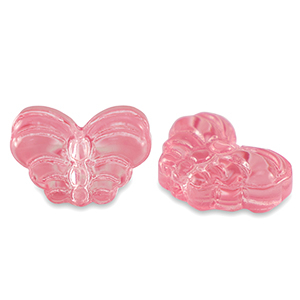 Glas kralen butterfly Red rose