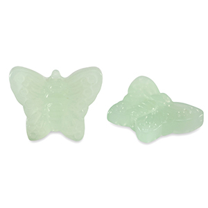 Glas kralen butterfly Milky green