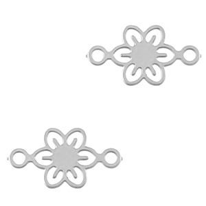 Bedels van Stainless steel Roestvrij staal (RVS) tussenstuk bohemian 6mm Silver