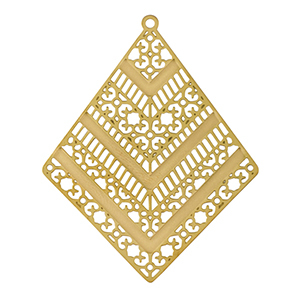 Bedels van Stainless steel Roestvrij staal (RVS) bohemian rhombus Gold