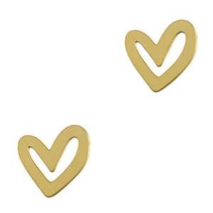 Bedels van Stainless steel Roestvrij staal (RVS) heart Gold