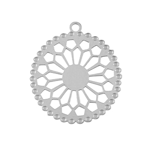 Bedels van Stainless steel Roestvrij staal (RVS) bohemian 20mm Silver