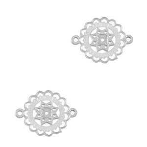 Bedels van Stainless steel Roestvrij staal (RVS) tussenstuk bohemian 10mm Silver