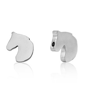 Kralen van Stainless steel Roestvrij staal (RVS) horse Silver