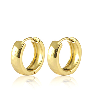 TQ metaal brass oorbellen creolen Gold