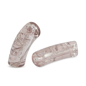Acryl kralen tube crackle Grey-beige