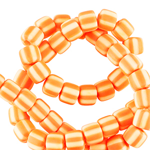 Polymeer kraal 6mm Orange-white
