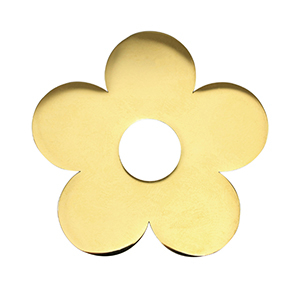 Bedels van Stainless steel Roestvrij staal (RVS) flower Gold