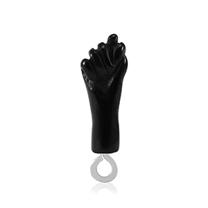 Hangers van resin "Mano Fico" Black-silver