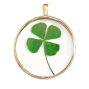 Gedroogde bloemetjes bedels Gold-green