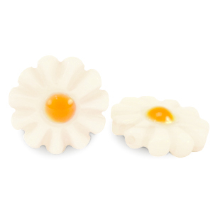 Schelp kralen flower White-yellow orange