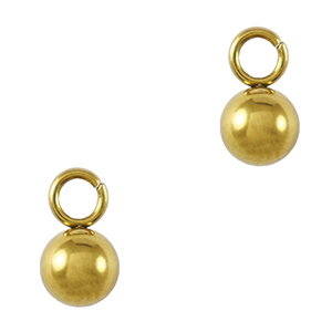Bedels van Stainless steel Roestvrij staal (RVS) ball 4mm Gold