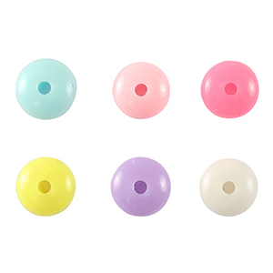 Kralen acryl look Rondelle Multicolour pastel