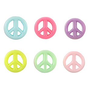 Kralen acryl look peace Multicolour pastel