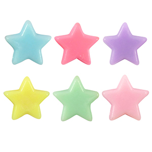 Kralen acryl look star Multicolour pastel