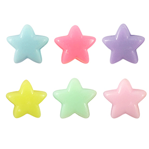 Kralen acryl look star Multicolour pastel