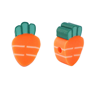 Polymeer kraal carrot Orange-green