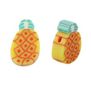 Polymeer kraal pineapple Yellow-green