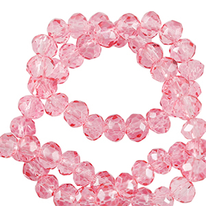 Facet kralen top quality disc 6x4mm Peonia pink