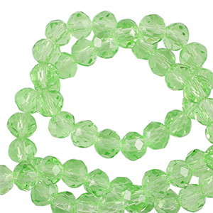 Facet kralen top quality disc 4x3mm Spring green