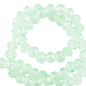 Facet kralen top quality disc 4x3mm Soft mint green